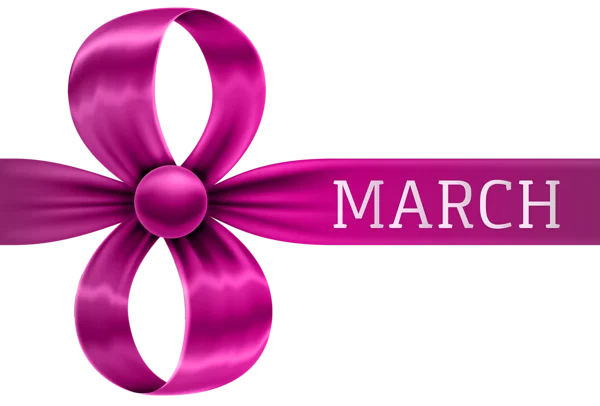 March 8th Fuchsia Ribbon PNG Transparent