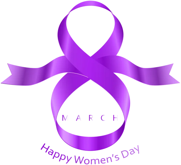 International Women's Day Purple Ribbon PNG
