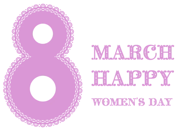 Happy Women's Day March 8 PNG Transparent Background