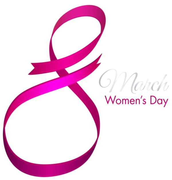 International Women's Day Pink Ribbon Number 8 PNG
