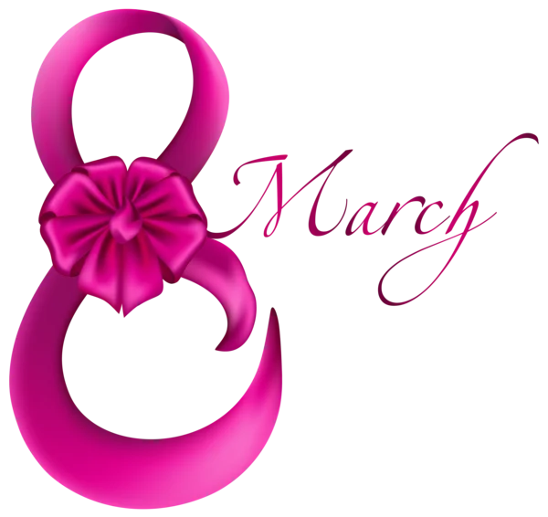 Pink Ribbon 8 March PNG for Women's Day