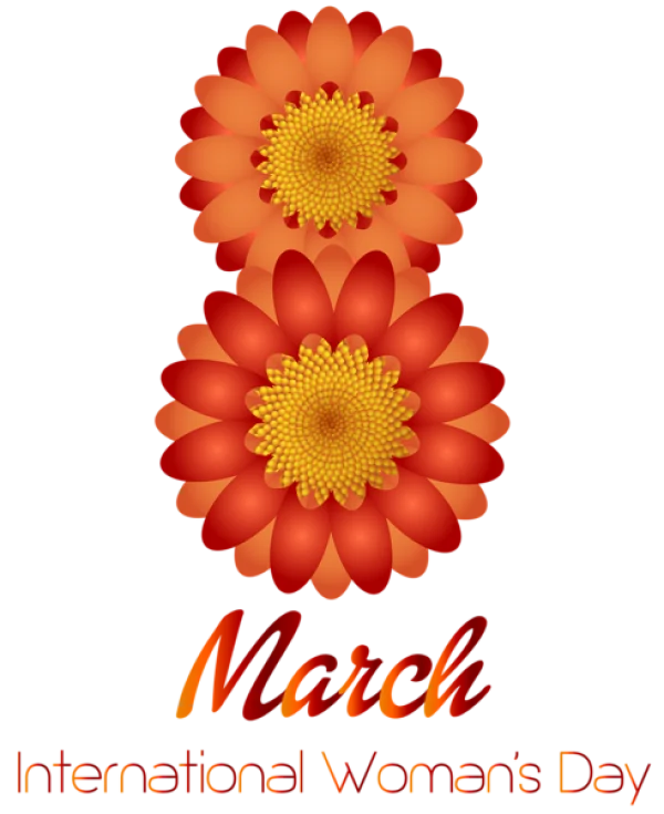 International Women's Day March 8th Flower PNG