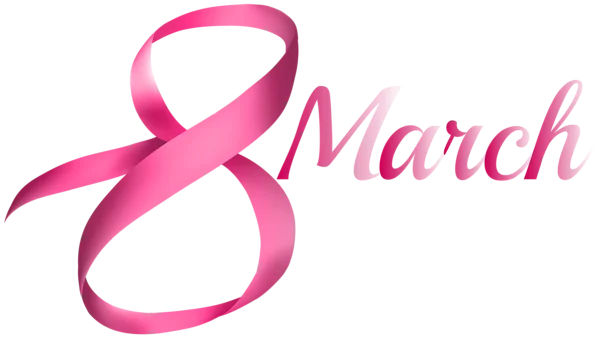 8 March Pink Ribbon Transparent PNG