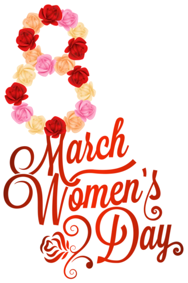 International Women's Day Floral Number 8 PNG
