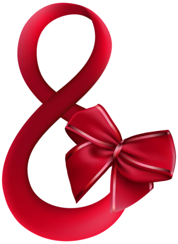 Stylized Red Ribbon with Bow PNG Transparent Background