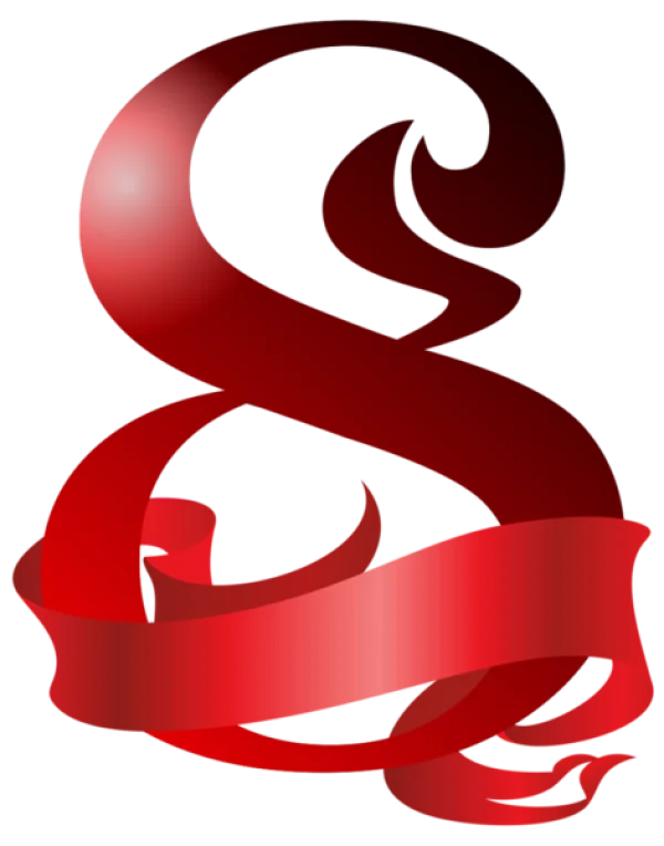 Red Ampersand Ribbon PNG Transparent Background