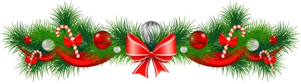Christmas Garland with Ornaments PNG Transparent Background