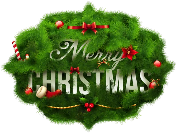 Festive Merry Christmas Wreath PNG Transparent