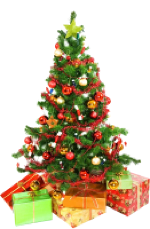 Christmas Tree with Presents PNG Transparent