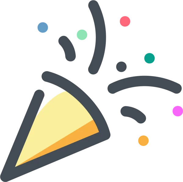 Party Popper Confetti Burst PNG Transparent Icon