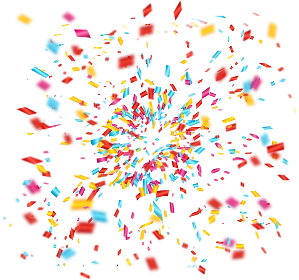 Vibrant Confetti Burst PNG Transparent Background