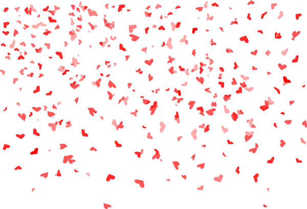 Falling Red and Pink Hearts PNG Transparent Background