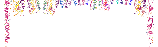 Colorful Confetti and Party Streamers PNG
