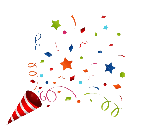 Confetti Popper Explosion PNG Transparent Background