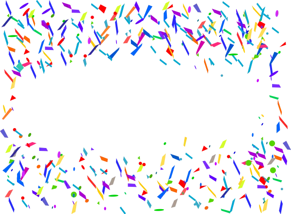 Colorful Confetti Border Frame PNG