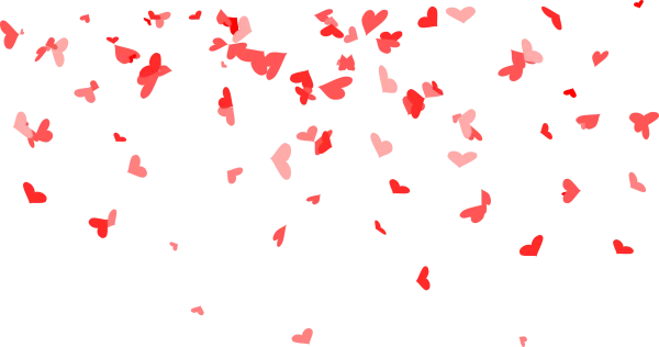 Falling Red and Pink Hearts PNG Transparent Background