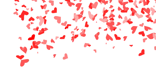 Falling Red and Pink Hearts PNG Transparent Background