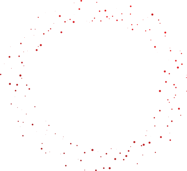 Red Scattered Dots Circular Frame PNG