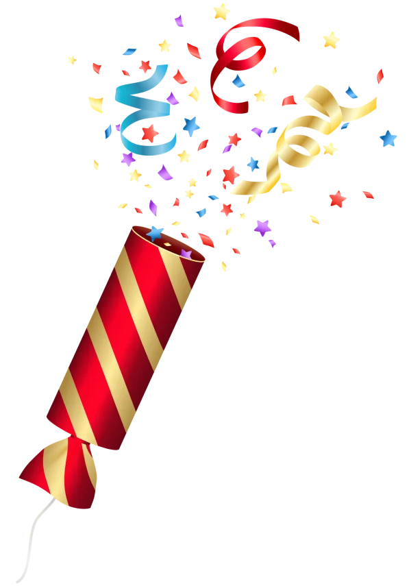 Exploding Party Popper Confetti PNG