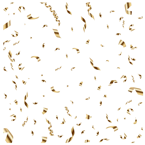 Golden Confetti Transparent PNG