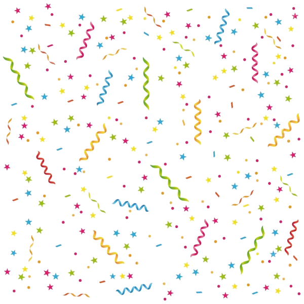 Colorful Confetti and Streamers Transparent Background PNG