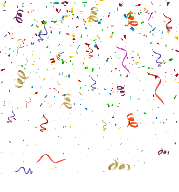Falling Confetti and Streamers Transparent PNG