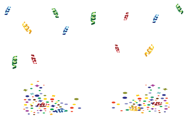 Colorful Confetti and Streamers Transparent PNG