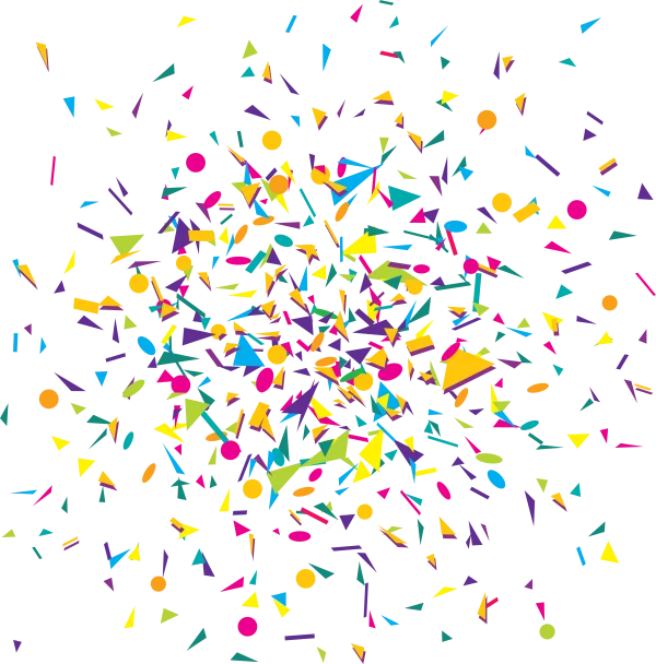 Colorful Geometric Confetti Burst PNG Transparent