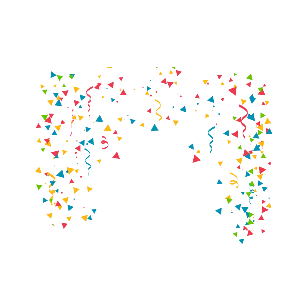 Colorful Confetti and Streamers Transparent PNG