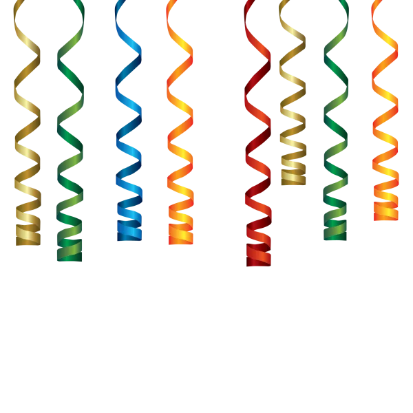Colorful Party Streamers PNG Transparent Background
