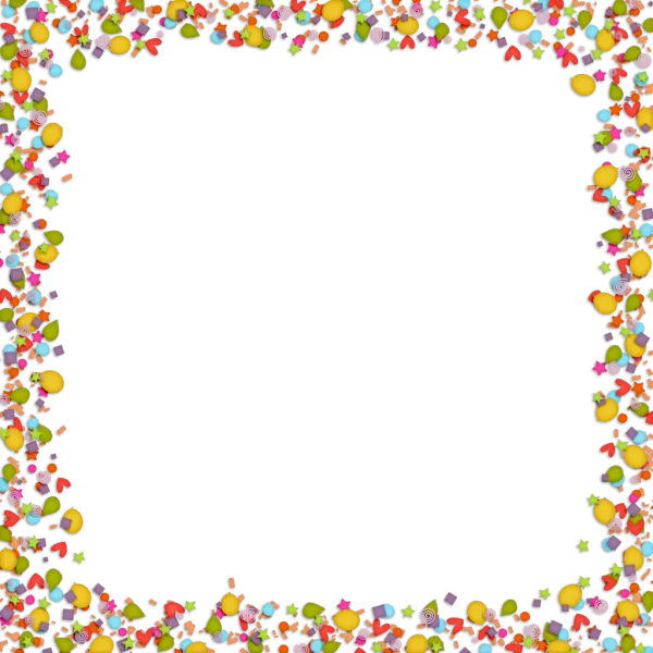 Colorful Sprinkles Border Frame PNG