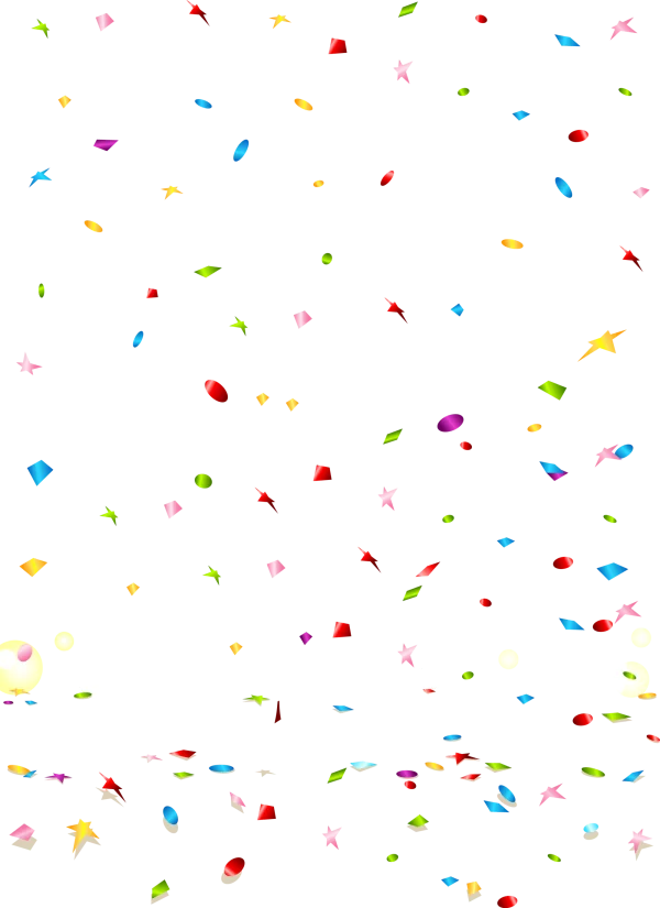 Colorful Falling Confetti PNG Transparent Background