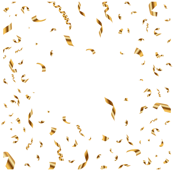 Falling Golden Confetti PNG Transparent Background