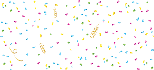 Colorful Confetti and Streamers PNG Transparent Background