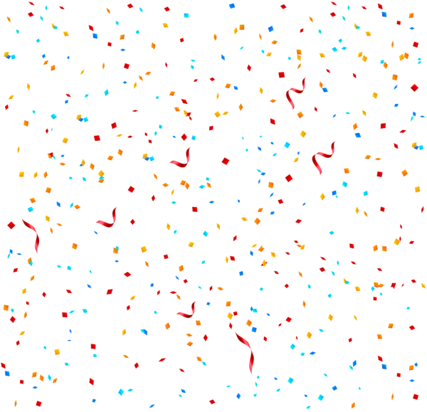 Colorful Confetti and Streamers PNG Transparent Background
