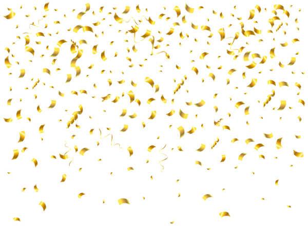 Golden Confetti Falling PNG Transparent Background