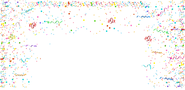Colorful Confetti and Streamers Border PNG