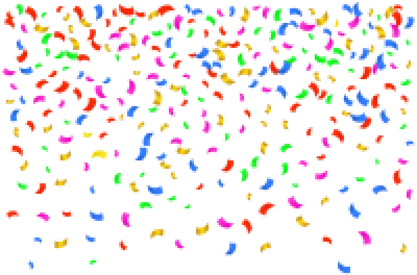 Falling Colorful Confetti Transparent Background