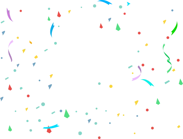 Colorful Confetti and Streamers Transparent PNG
