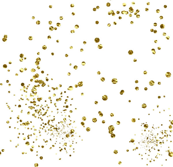 Golden Confetti Scattered PNG Transparent Background