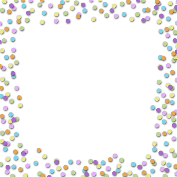 Colorful Pastel Confetti Border PNG Transparent