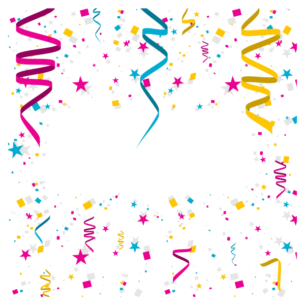 Colorful Confetti and Streamers Transparent Background PNG