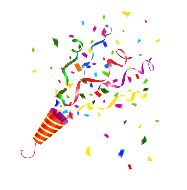 Exploding Party Popper Confetti PNG Transparent