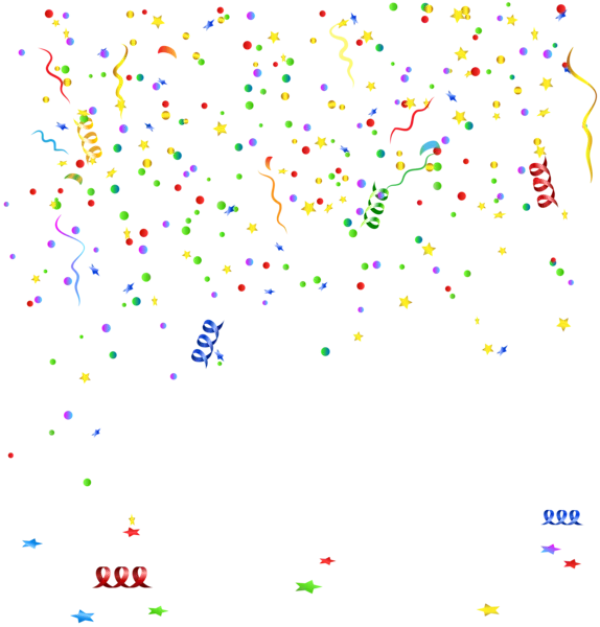Falling Party Confetti and Streamers PNG