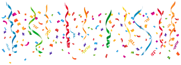 Colorful Confetti and Streamers PNG Transparent Background