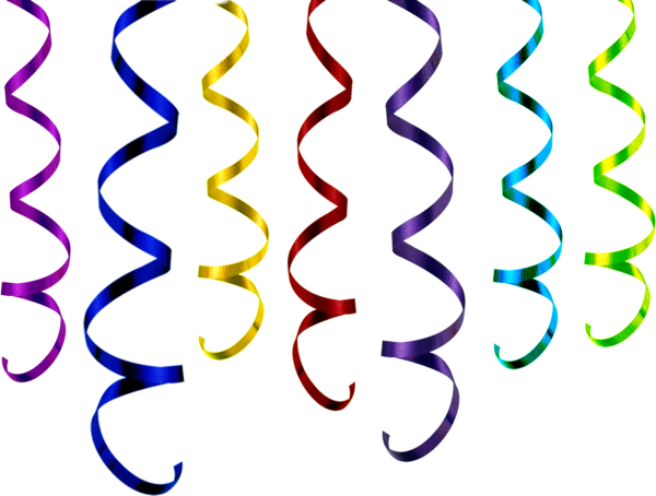 Colorful Party Streamers PNG Transparent Background