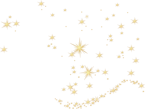 Golden Sparkling Stars PNG Transparent Background