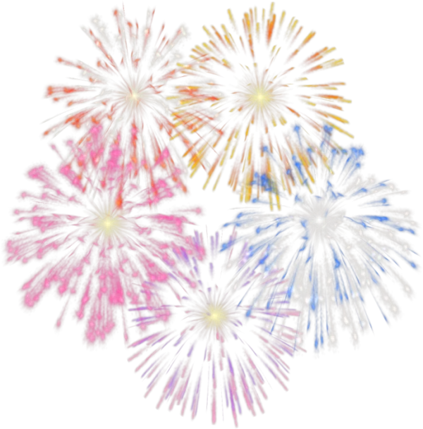 Colorful Fireworks Explosion PNG Transparent Background