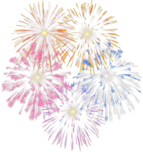Colorful Fireworks Explosion PNG Transparent Background
