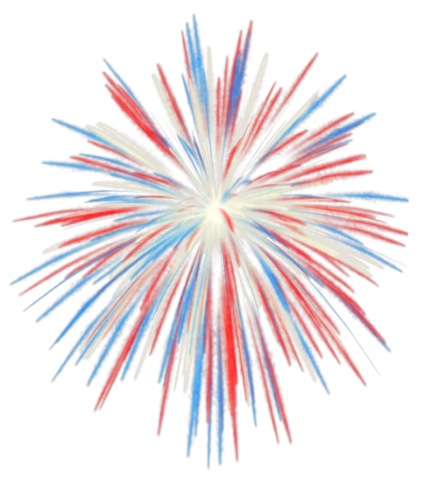 Red White and Blue Firework Burst PNG